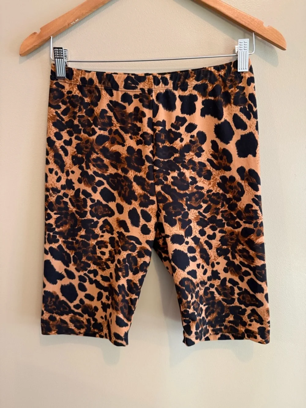 ZENANA Leopard-Print Bike Shorts in Brown and Black
